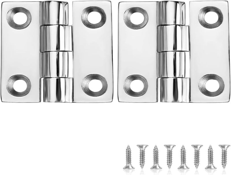 ODYSUNRAL Heavy Duty Boat Hinges Stainless Steel Marine Grade, 1.5 inch x 1.5 inches (38mm X 38 mm), No Noise, 316 Stainless Steel with Screws (2 PCS) - Image 1